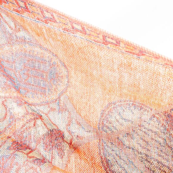 Pashmina Multicolor Red Green Blue Paisley Scarf Womens One Size - Picture 11 of 16